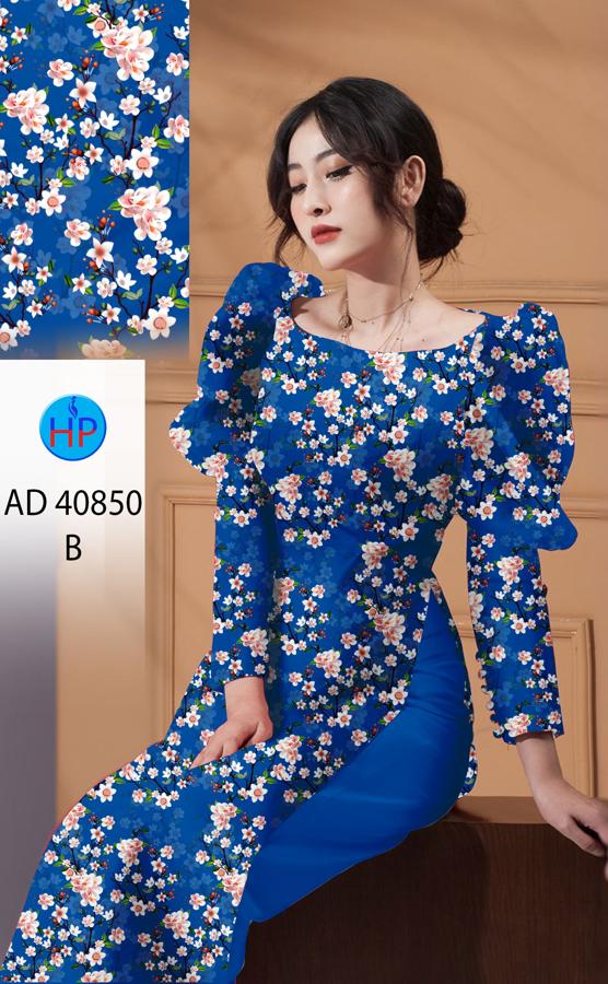 Vải Áo Dài Hoa Đào AD 40850 5